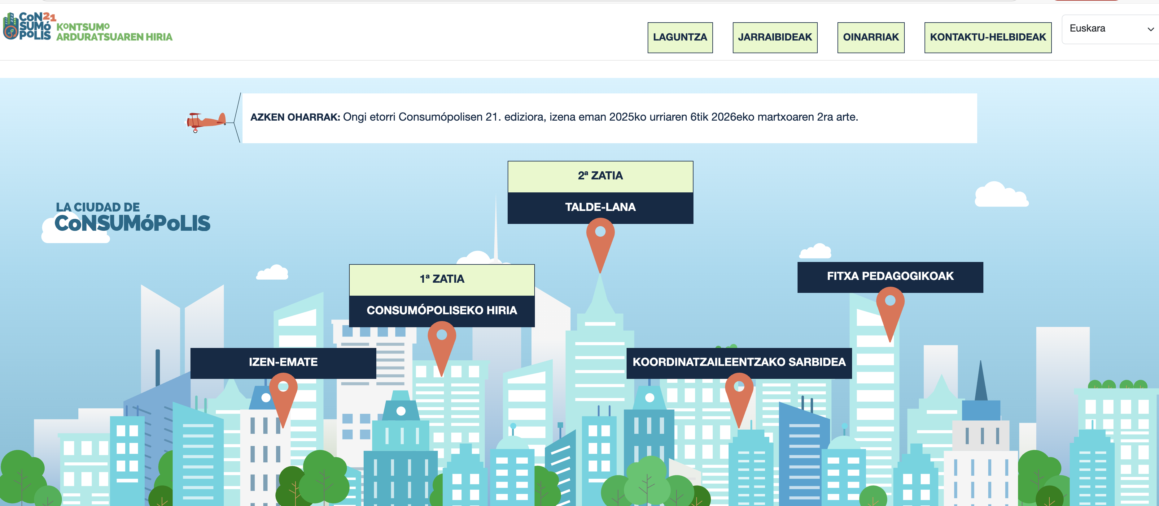 4. irudia: lehiaketaren orri nagusiaren interfaze-pantaila
