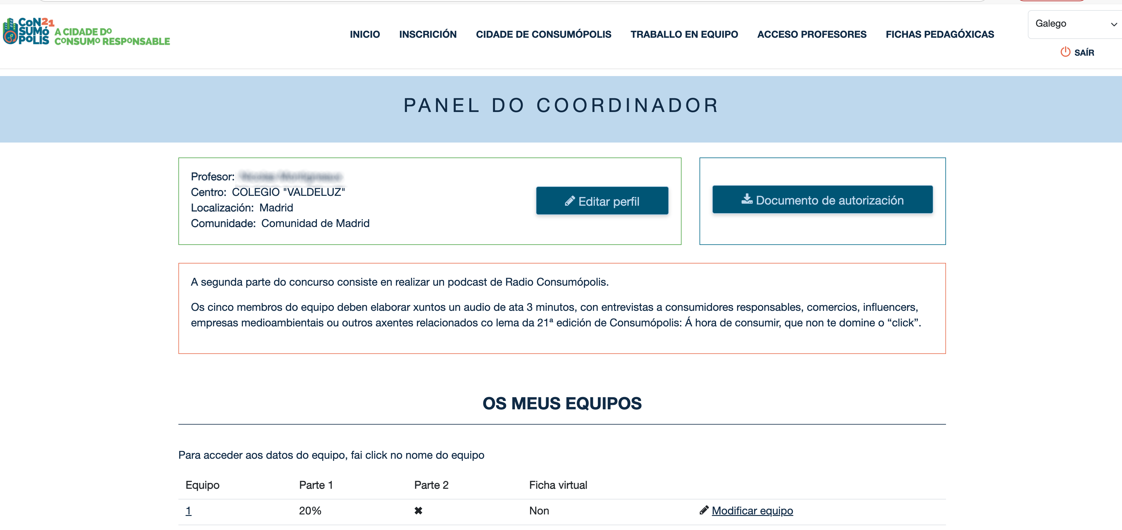 Imaxe núm. 5: pantalla do panel do coordinador